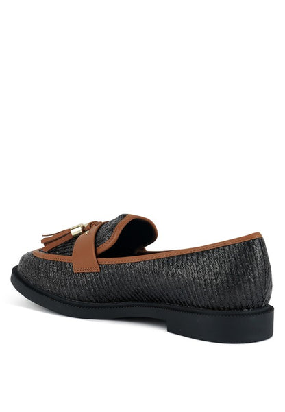 Foxford Tassle Detail Raffia Loafers