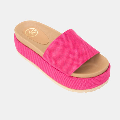 Footbed Platform Slide Sandals