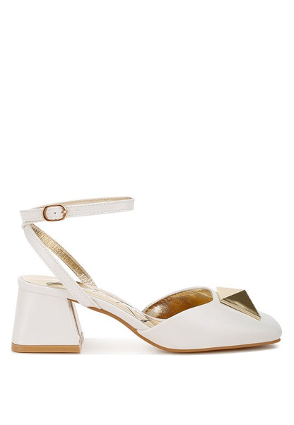 Griselda Brooch Detail Ankle Strap Sandals