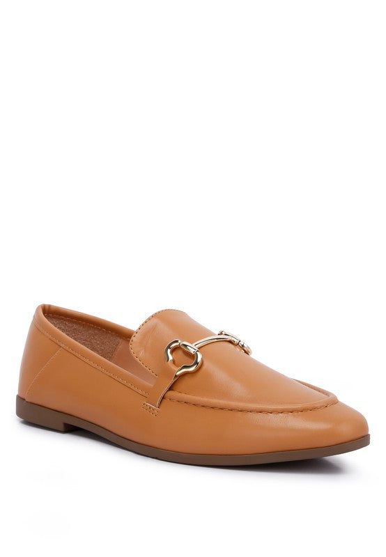 Talula Horsebit Embellished Faux Leather Loafers