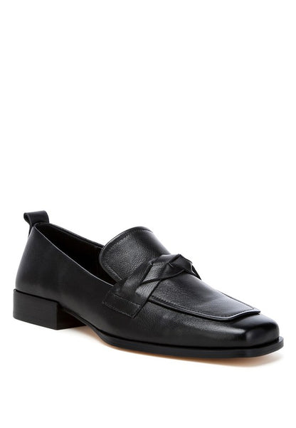 Hostess Genuine Leather Braided Loafers