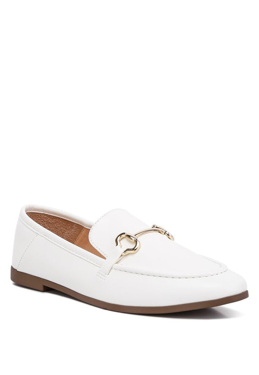 Talula Horsebit Embellished Faux Leather Loafers